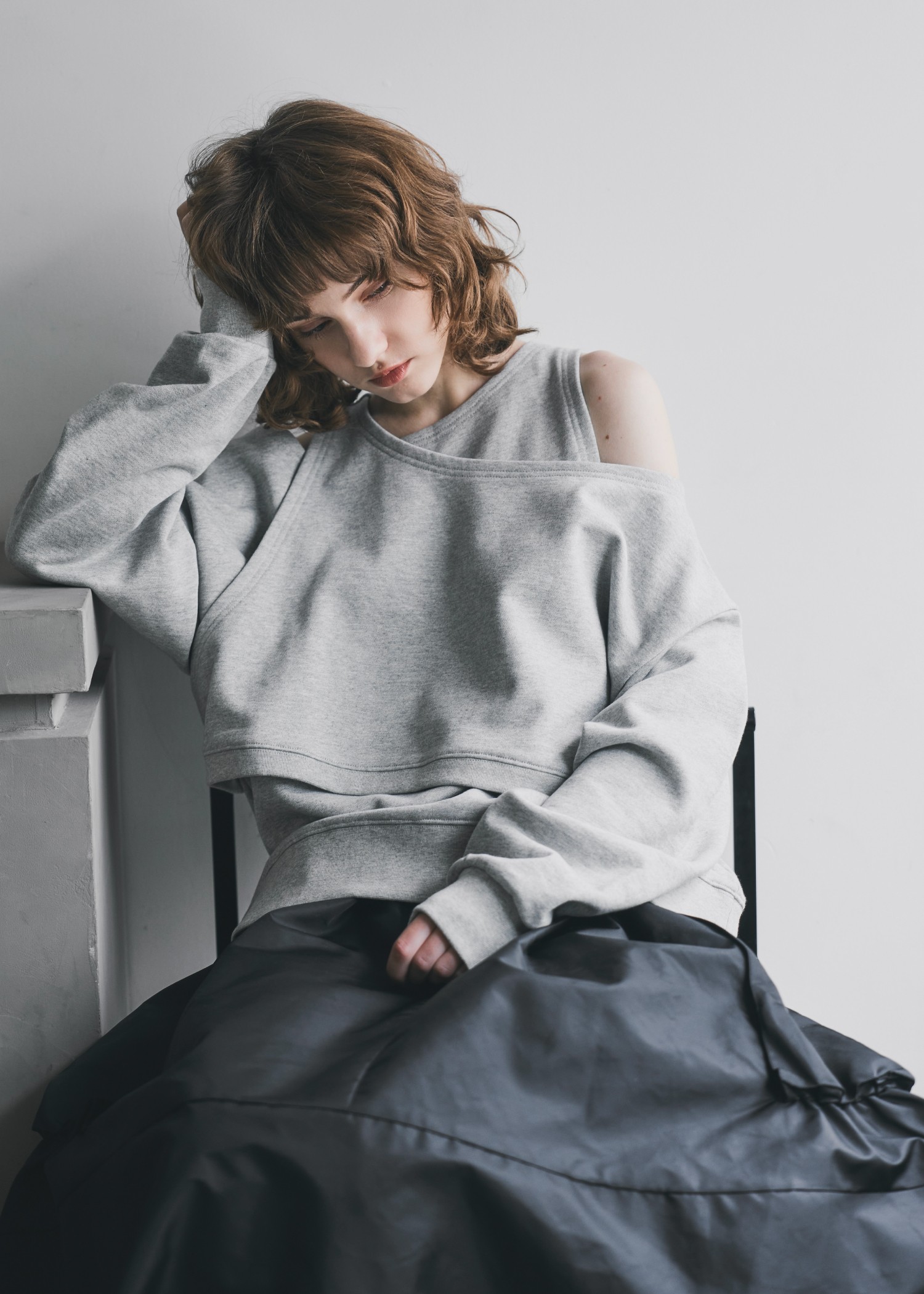 asymmetry 2 piece layered sweat
