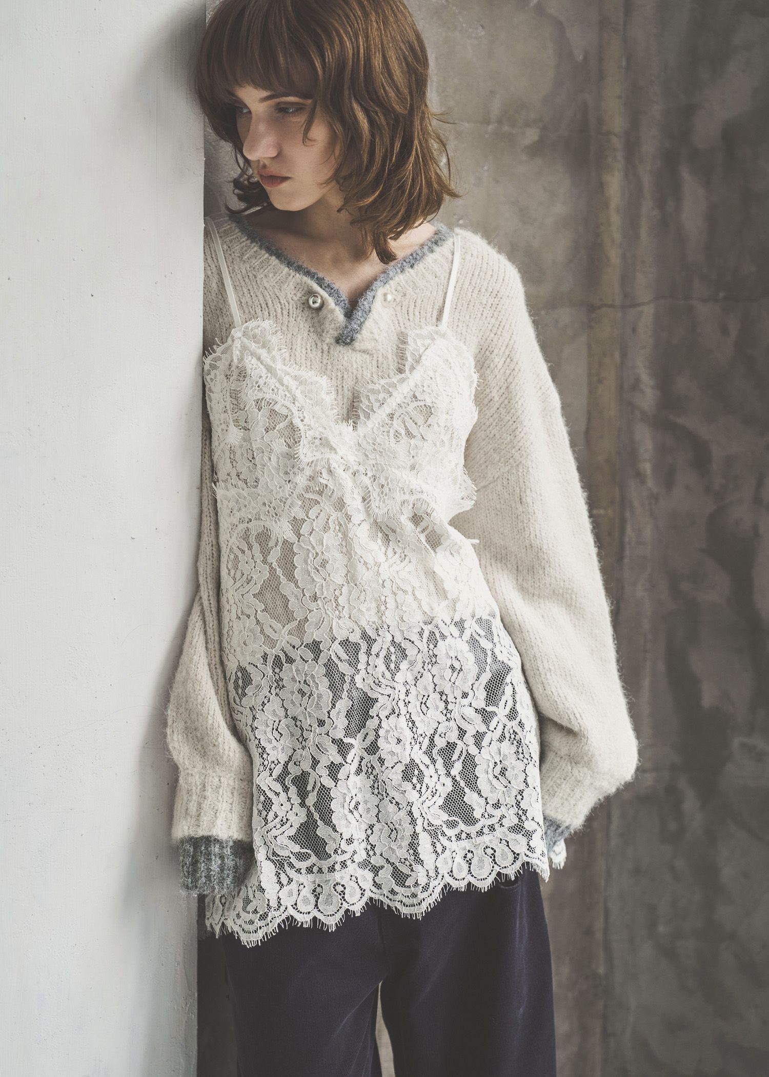 scallop lace finely camisole