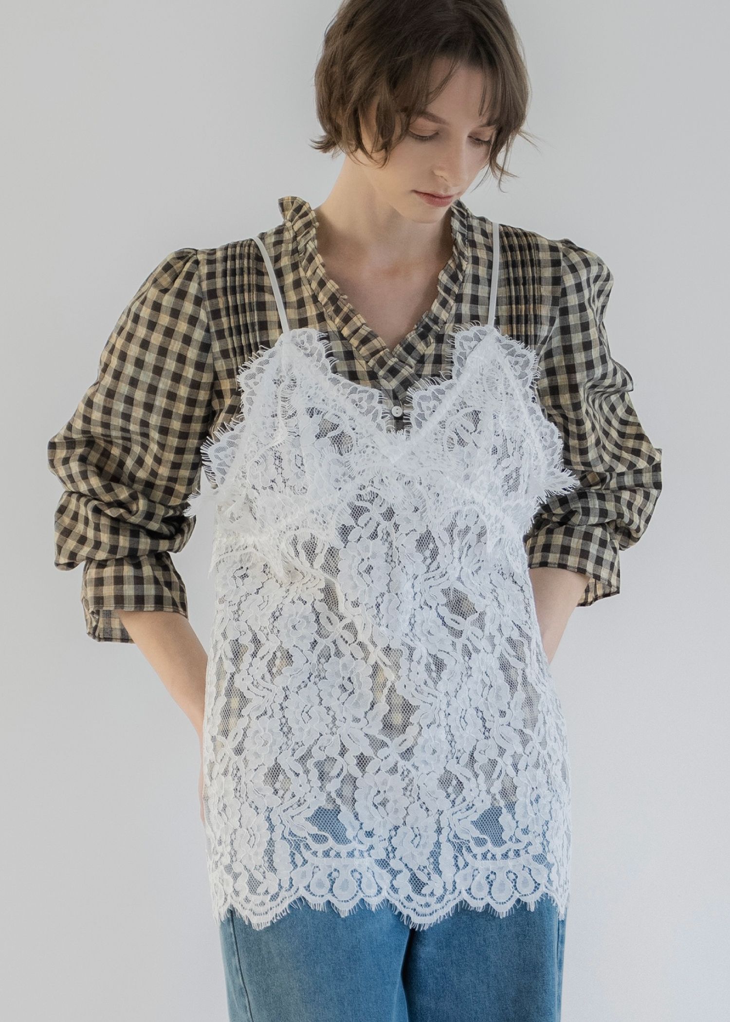 scallop lace finely camisole