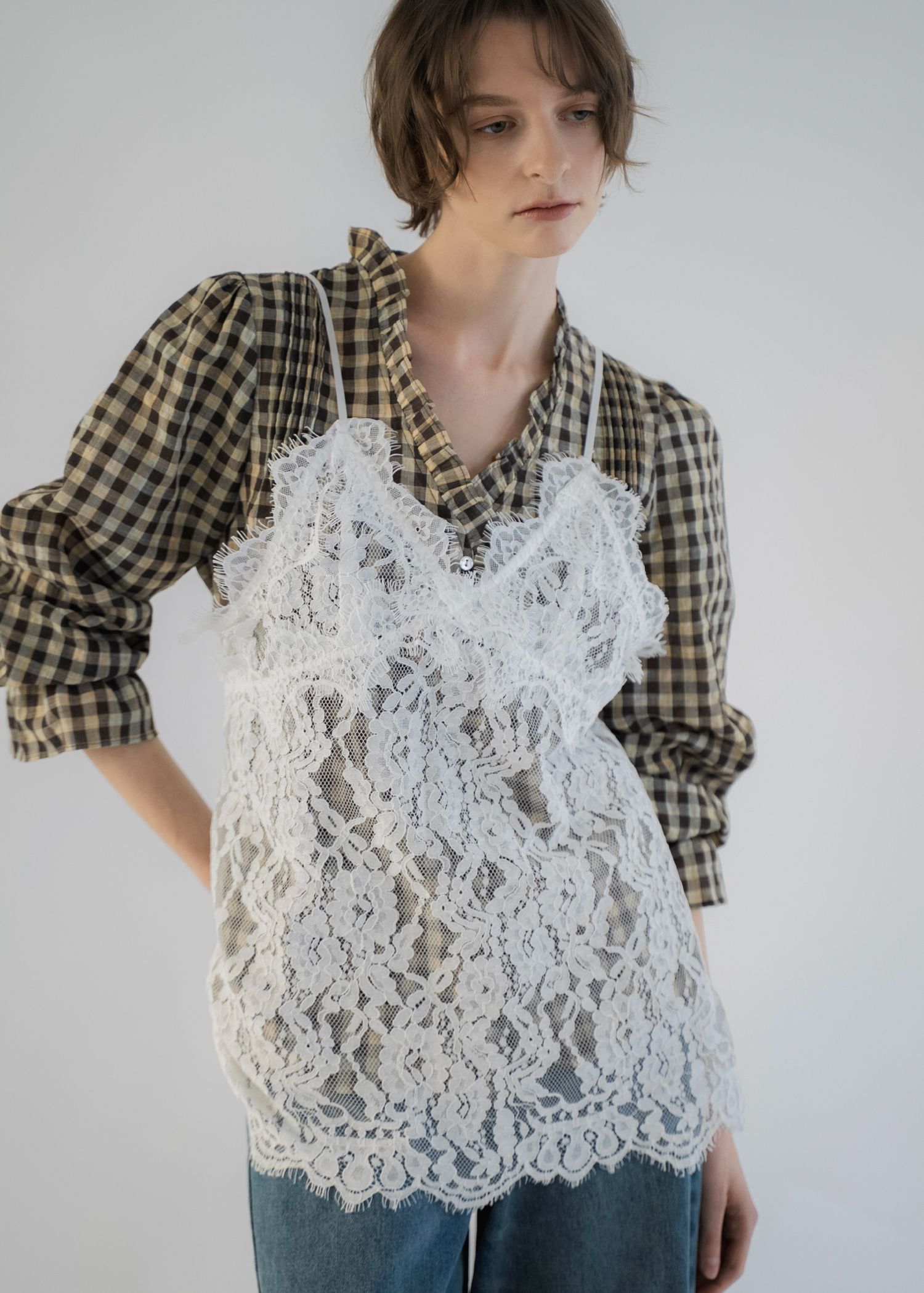 scallop lace finely camisole