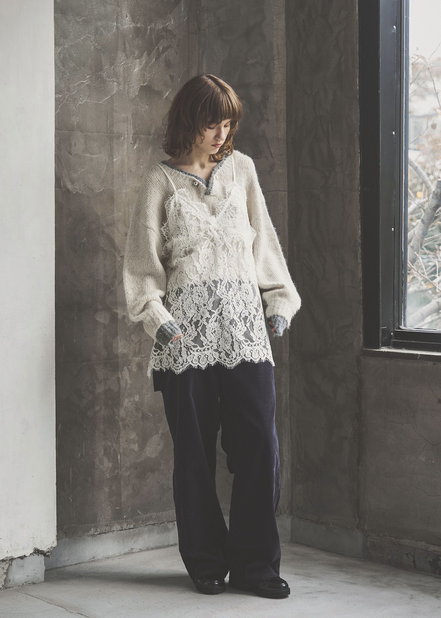 scallop lace finely camisole