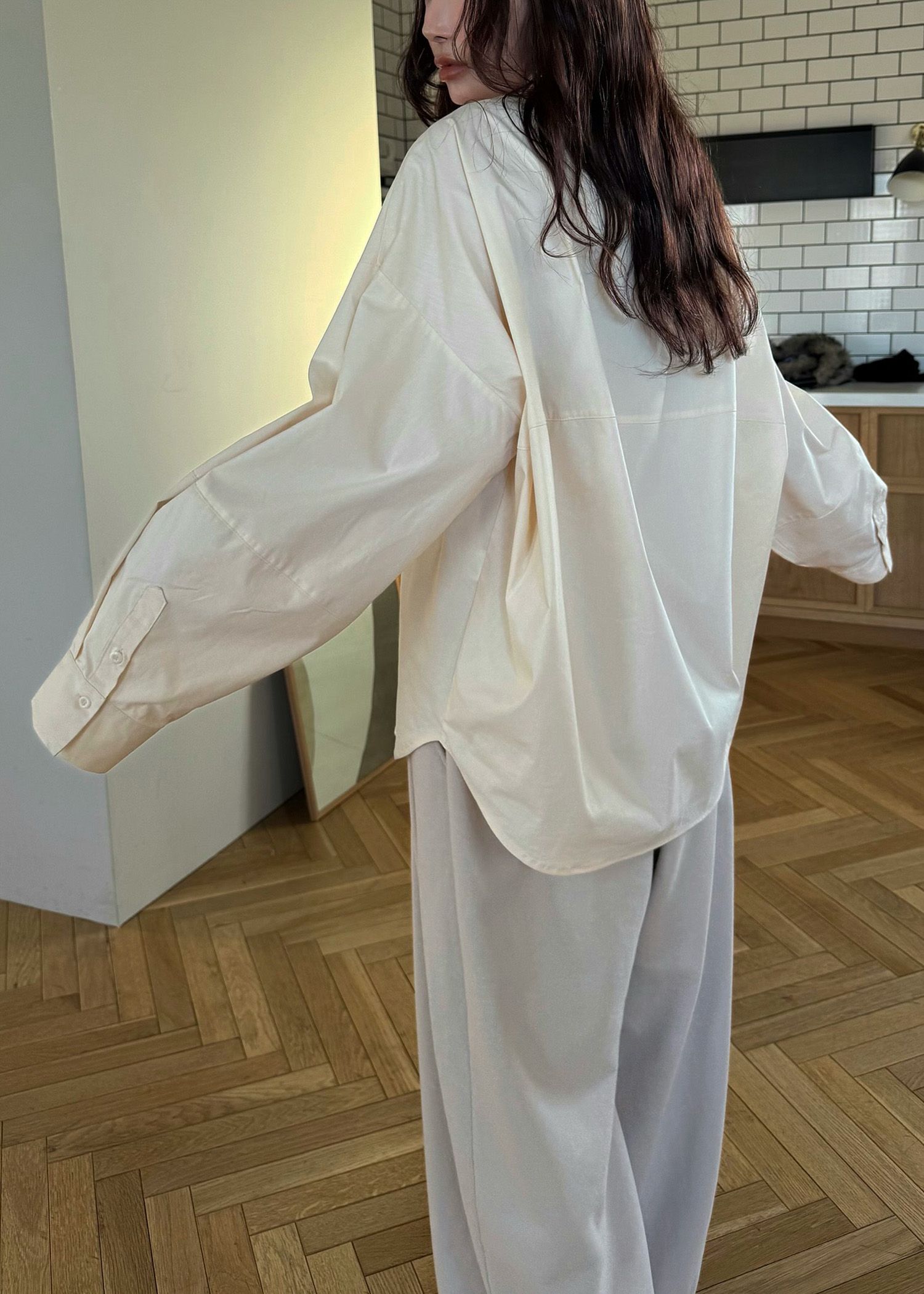 back volume statement cocoon shirt