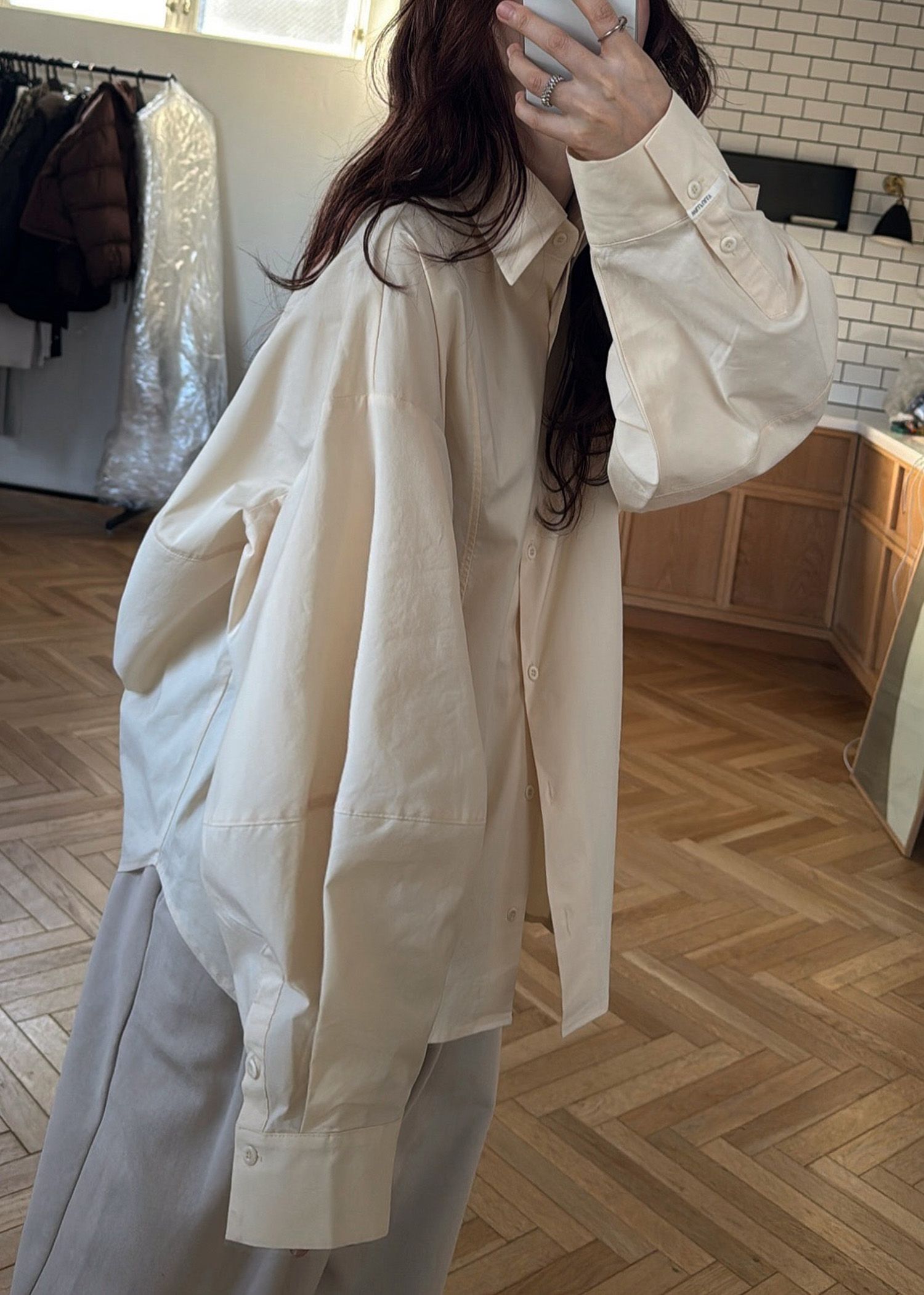 back volume statement cocoon shirt