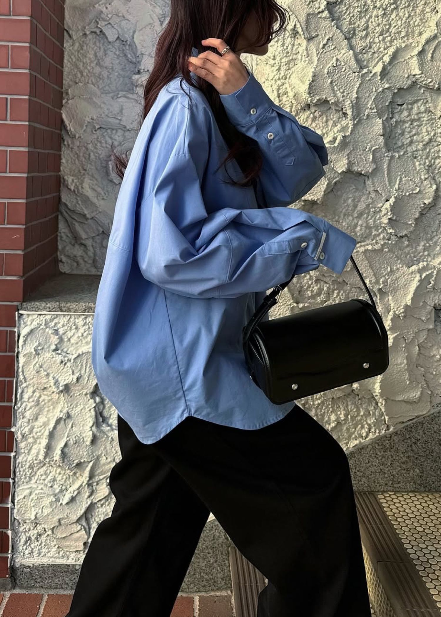 back volume statement cocoon shirt