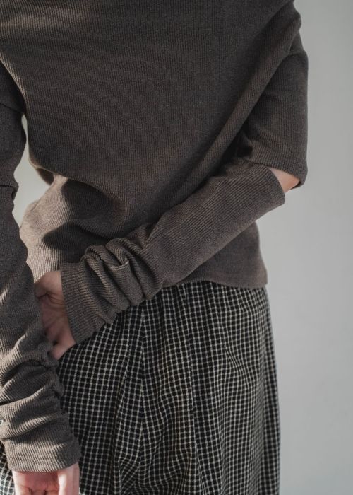 2way sleeve off shoulder rib tops