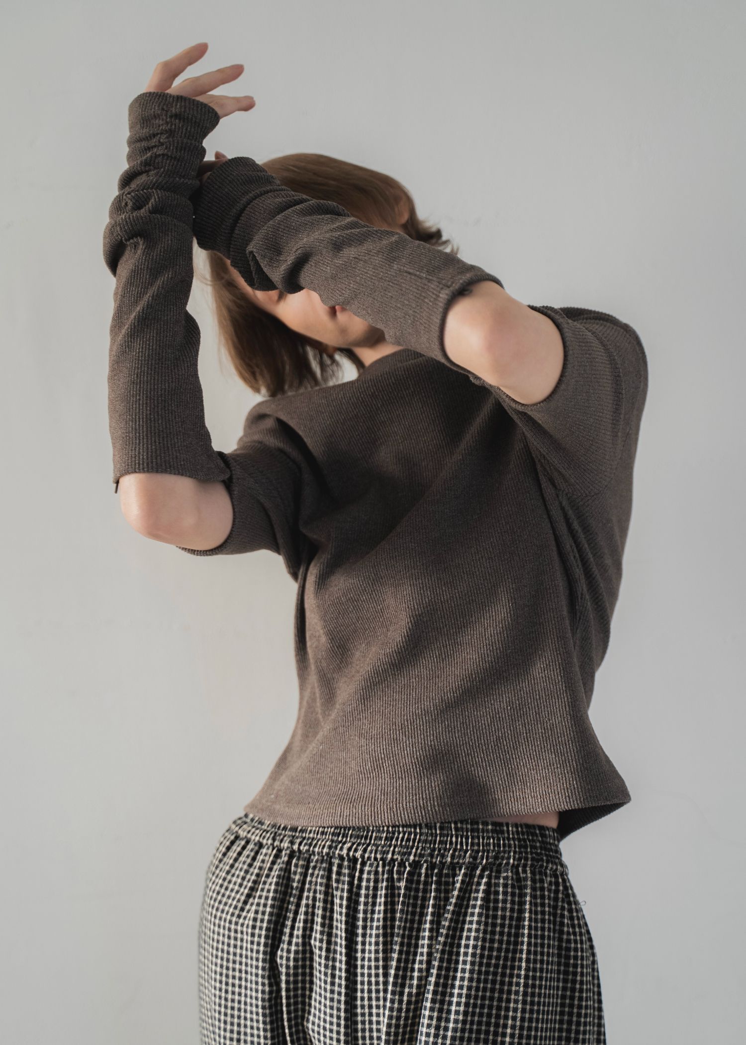 2way sleeve off shoulder rib tops