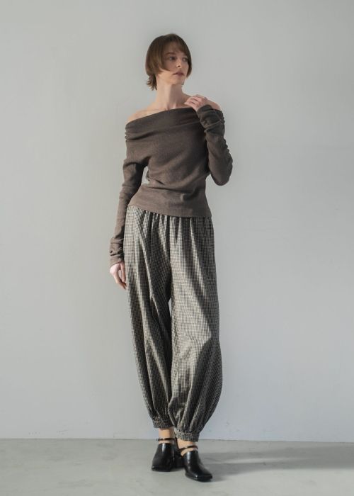 2way sleeve off shoulder rib tops