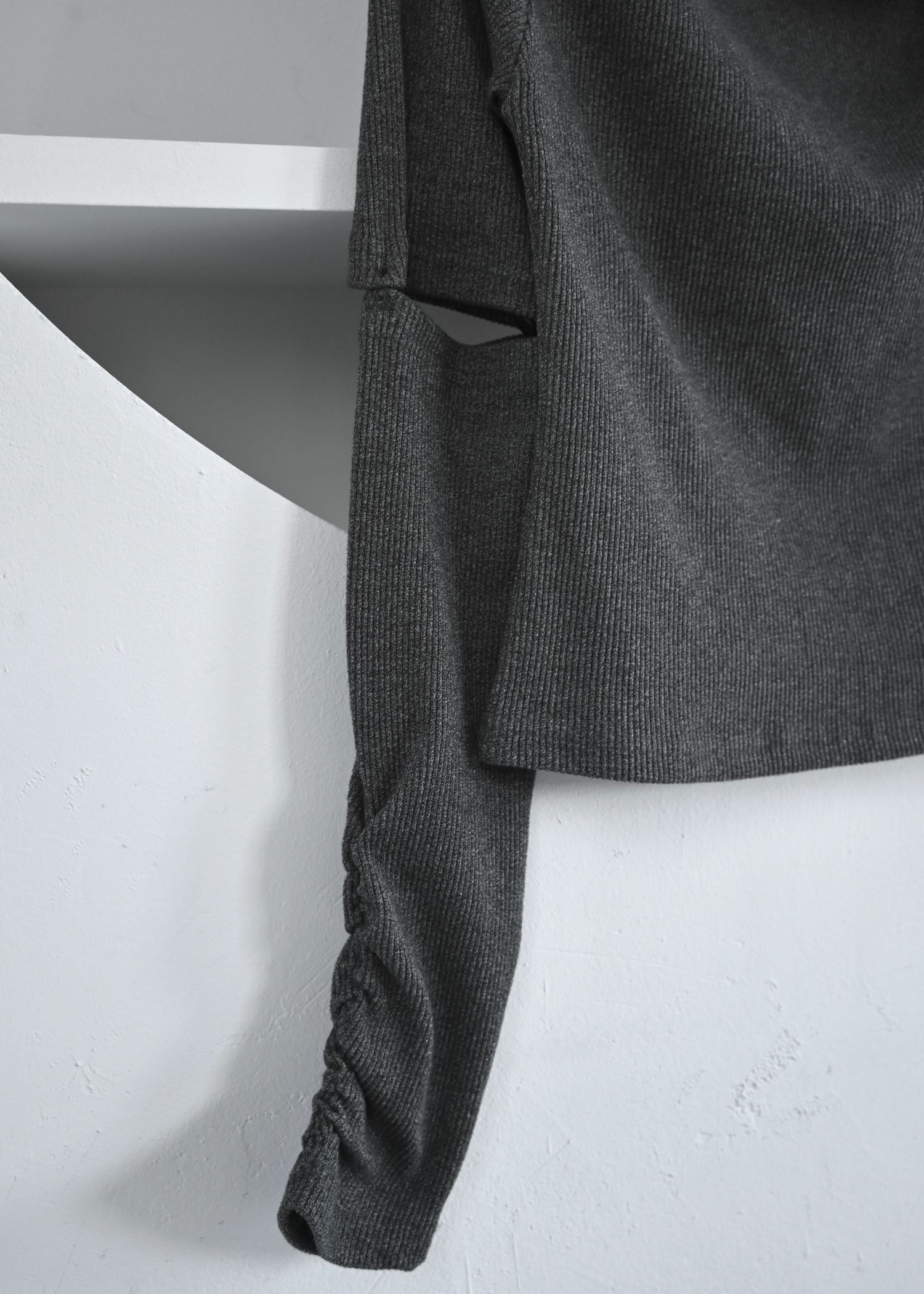 2way sleeve off shoulder rib tops