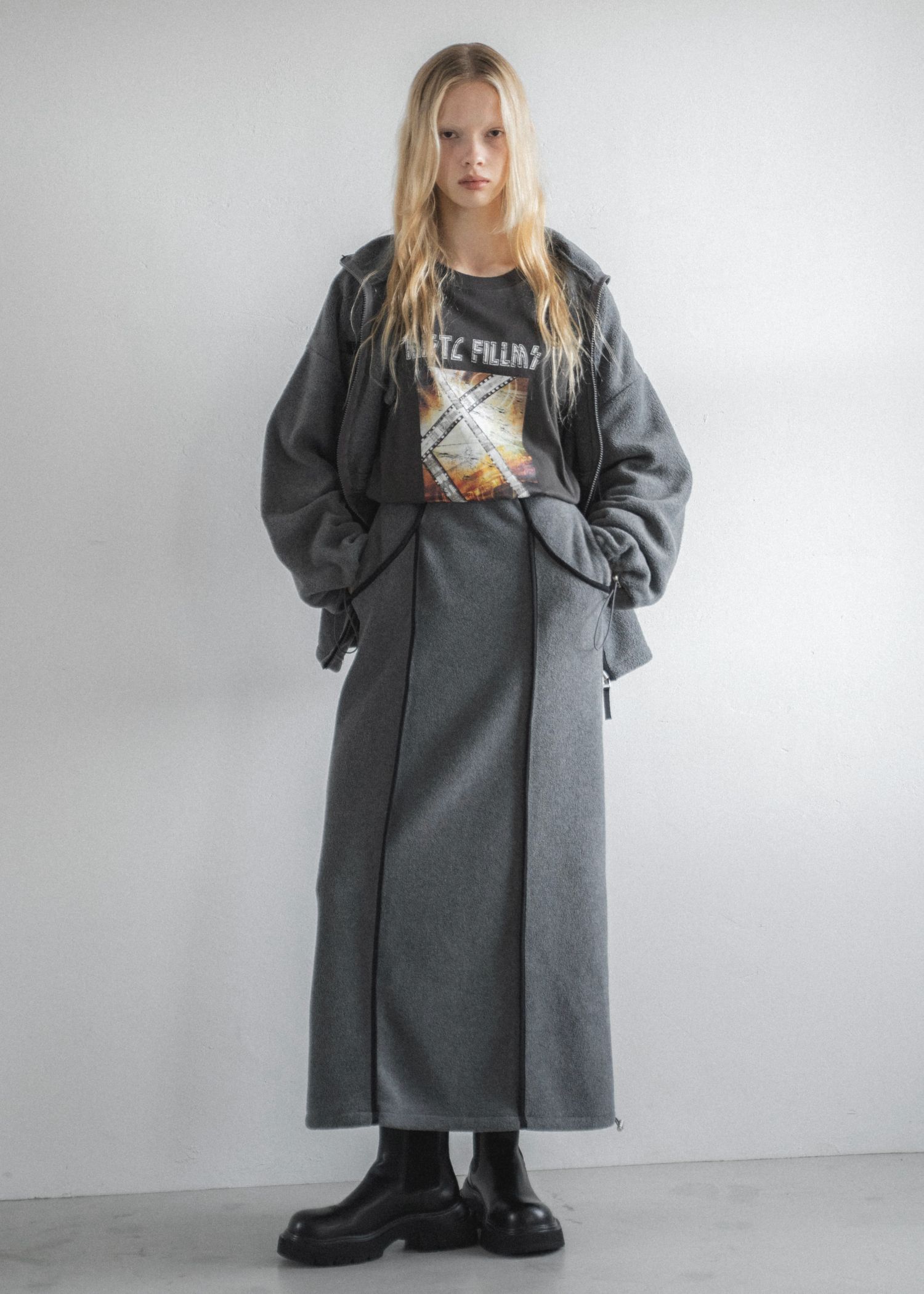 vintage like print long T