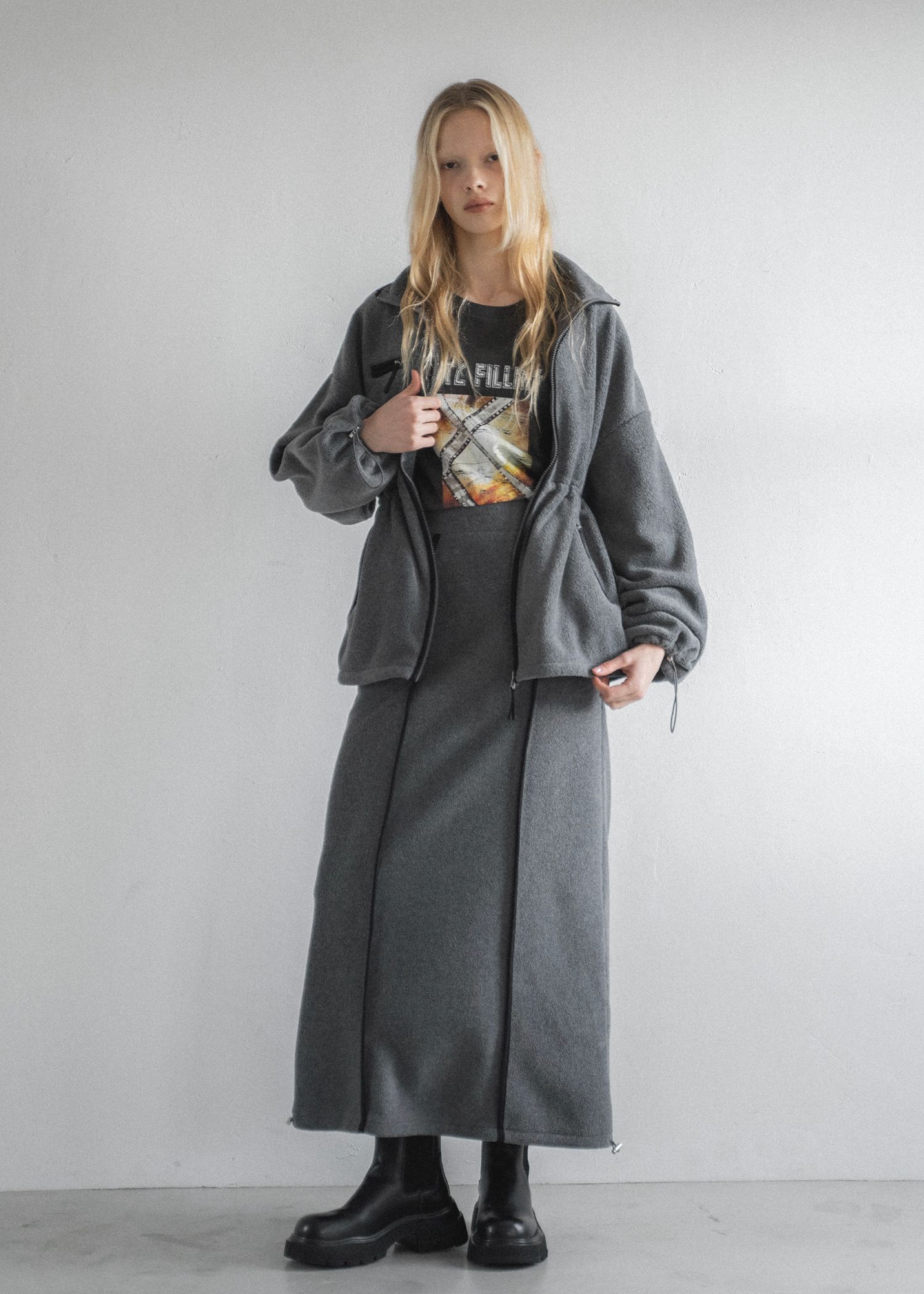 vintage like print long T