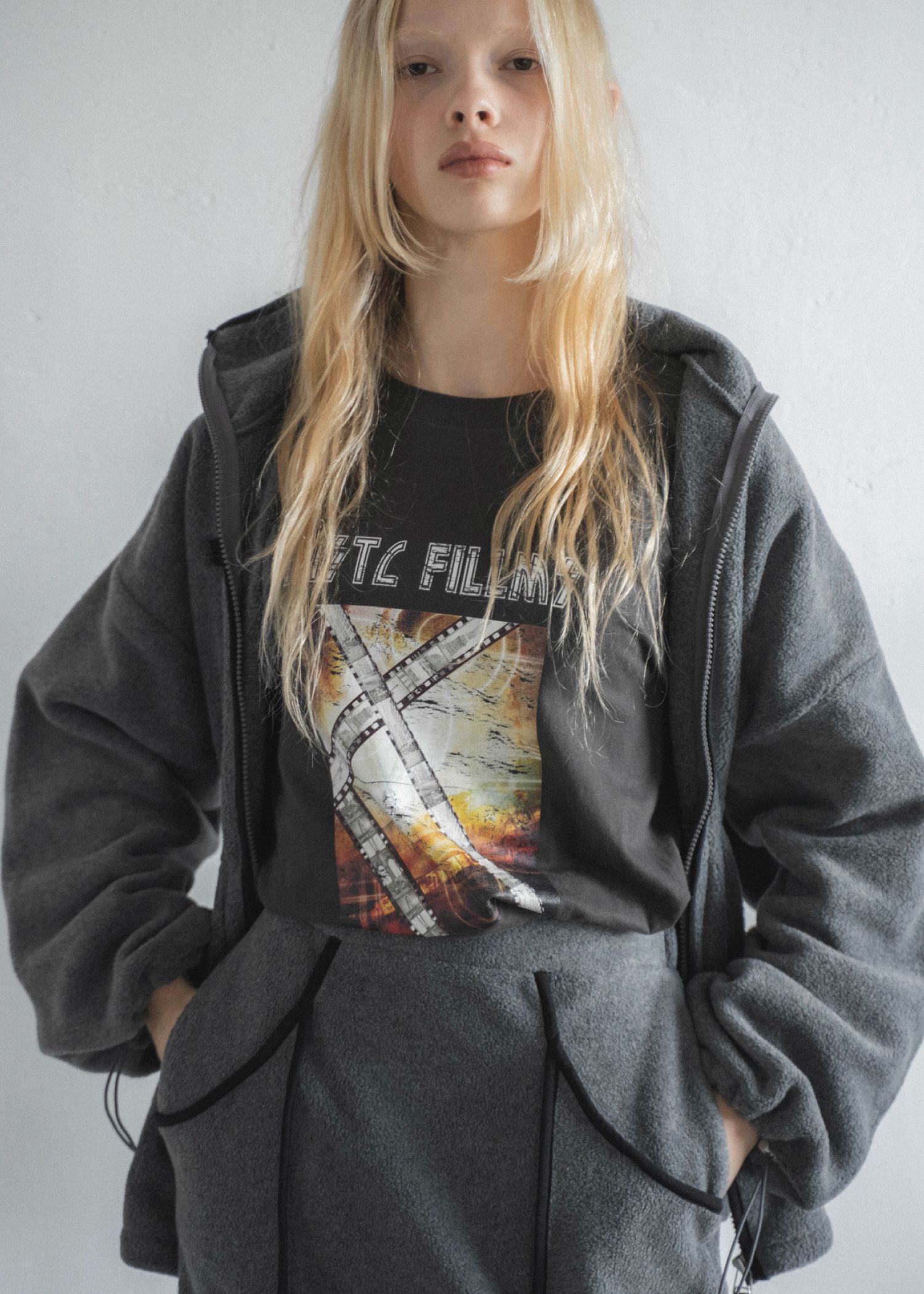 vintage like print long T