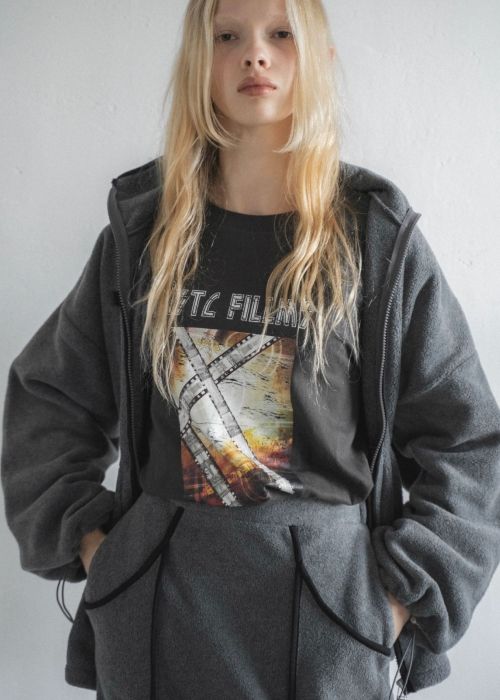 vintage like print long T