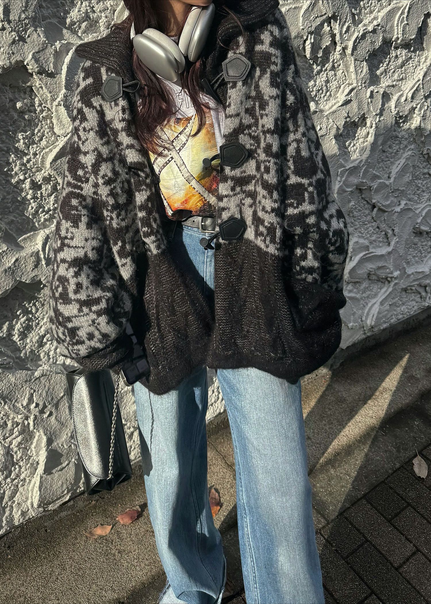 vintage like print long T