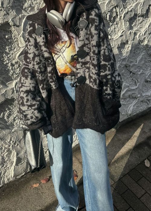 vintage like print long T