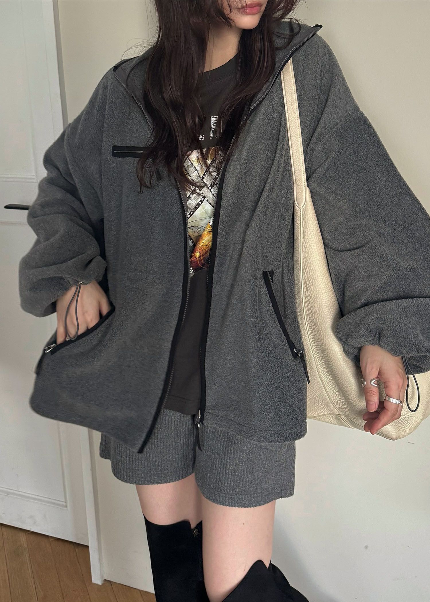 vintage like print long T