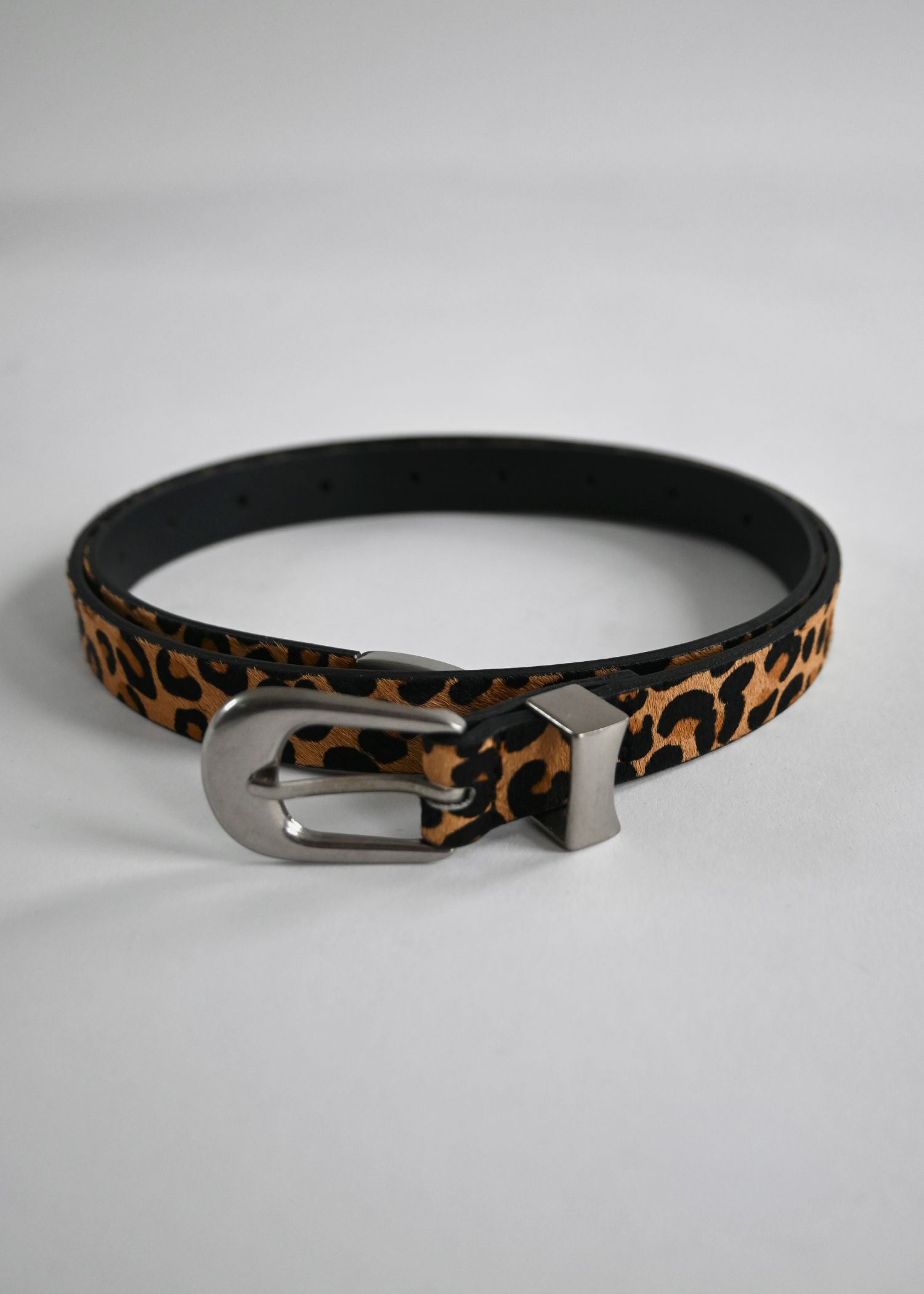 leopard print narrow belt