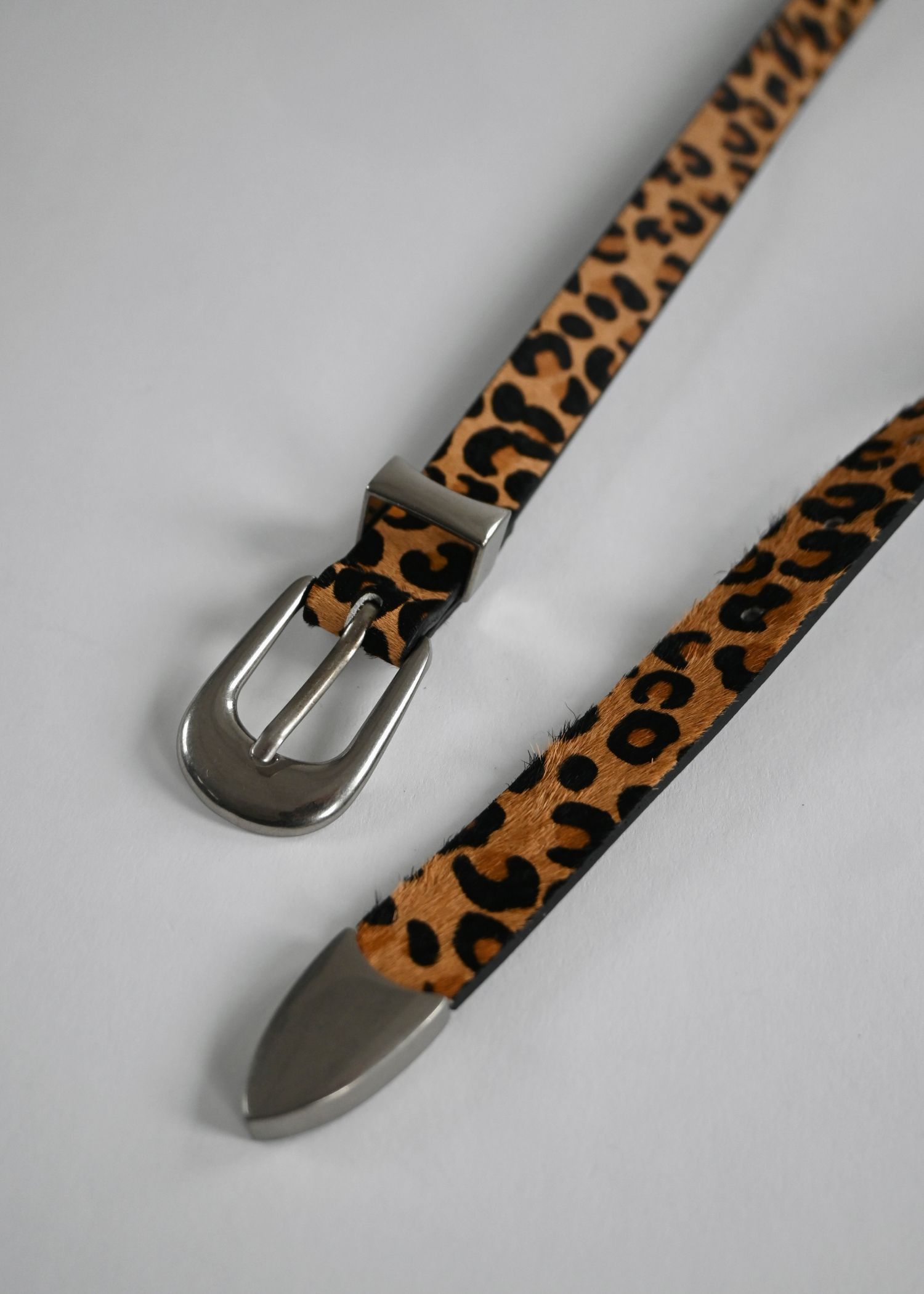 leopard print narrow belt