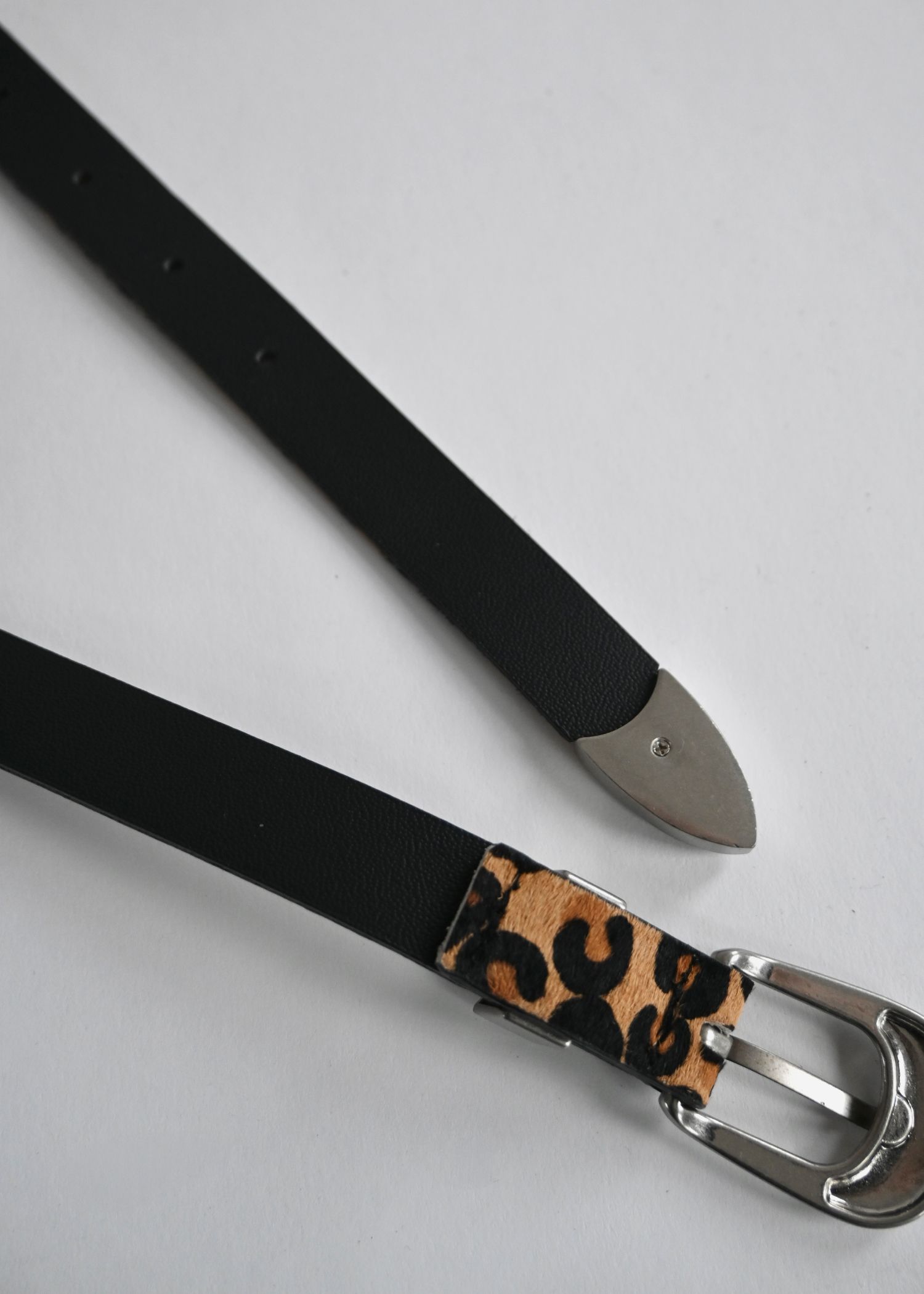 leopard print narrow belt