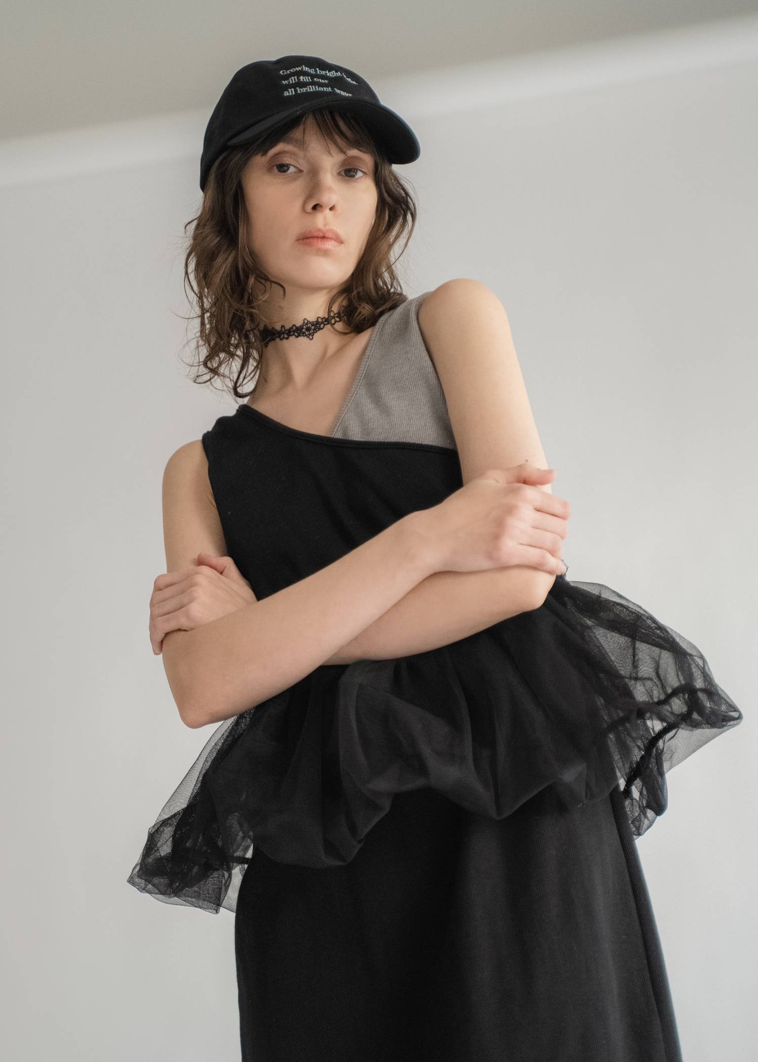 floral contour lace ribbon choker