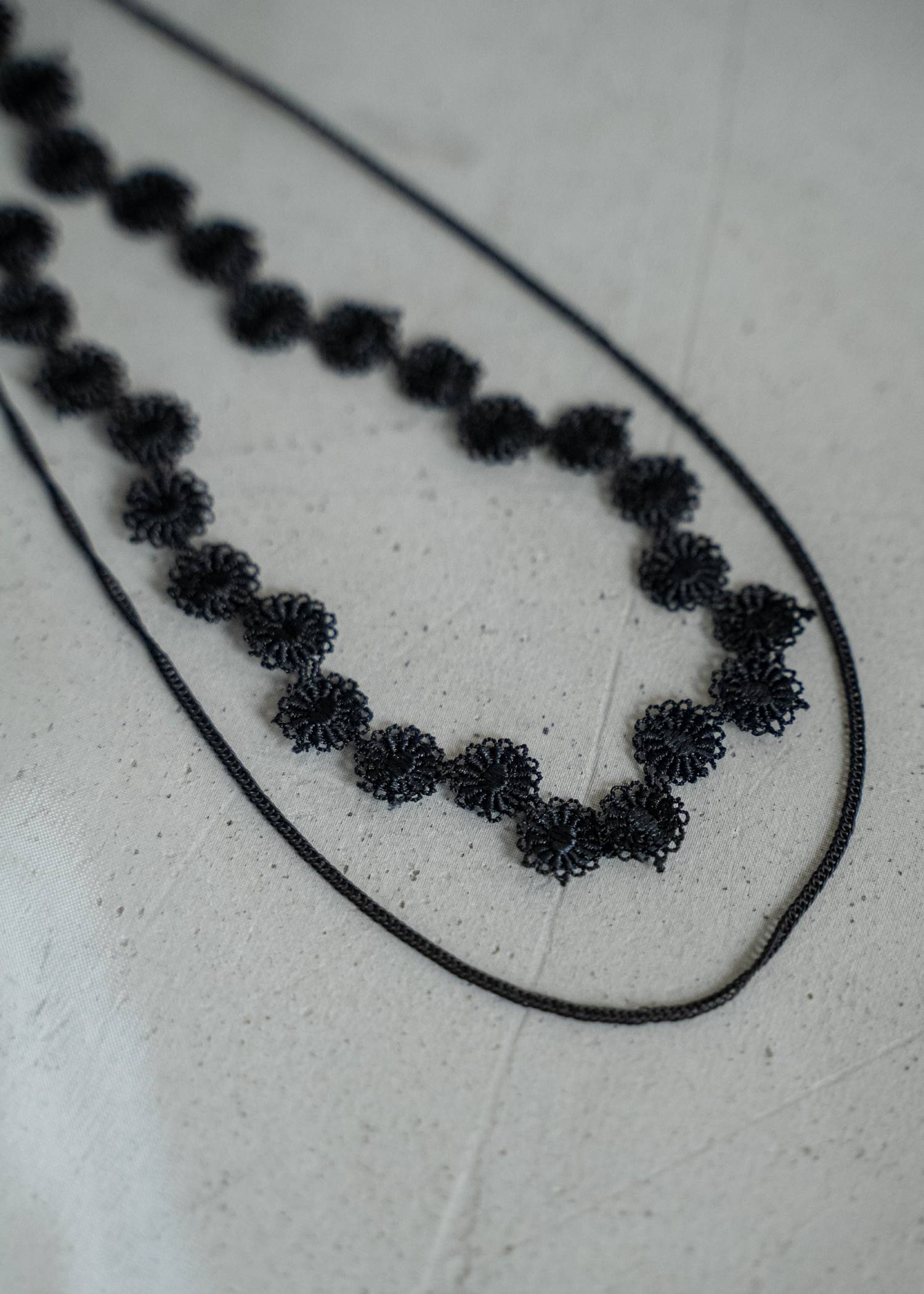 two strand lace choker necklace