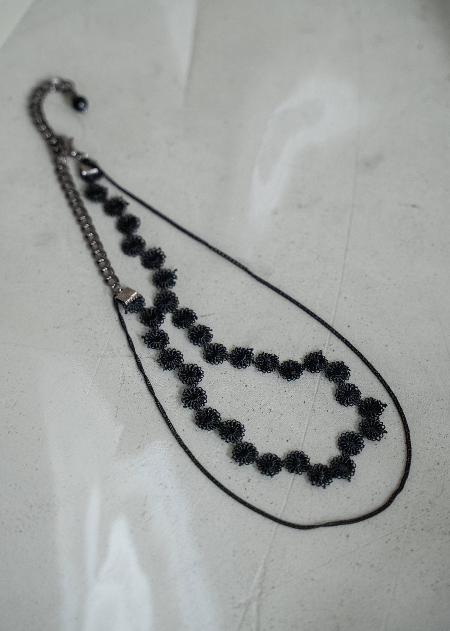 two strand lace choker necklace