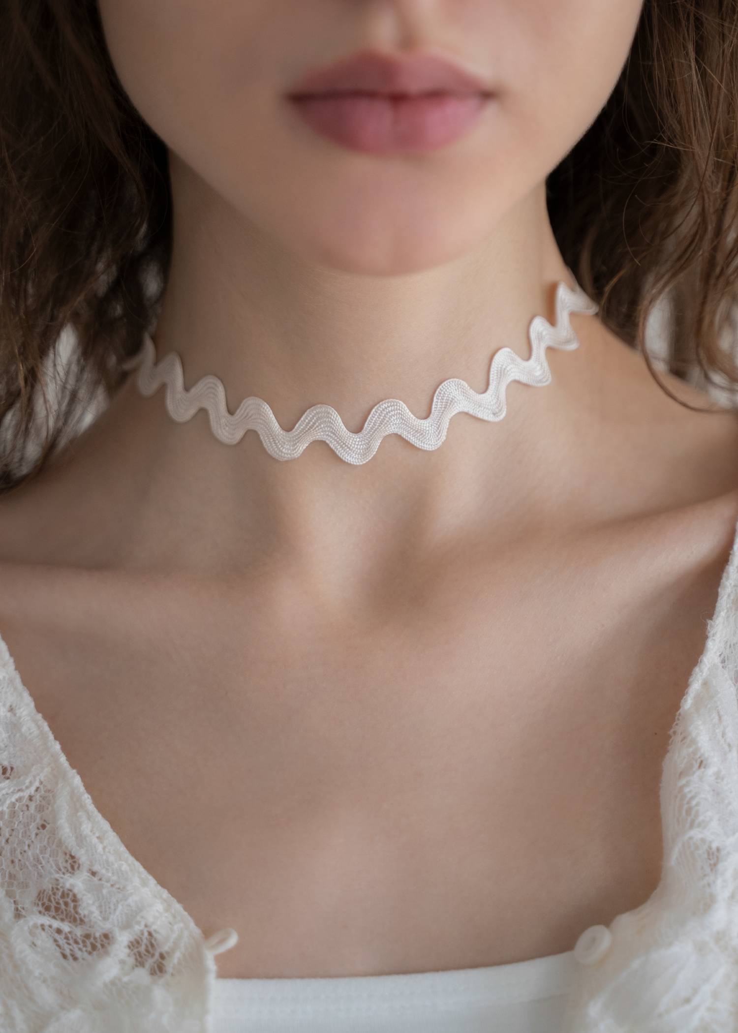 wave cord adjustable choker necklace