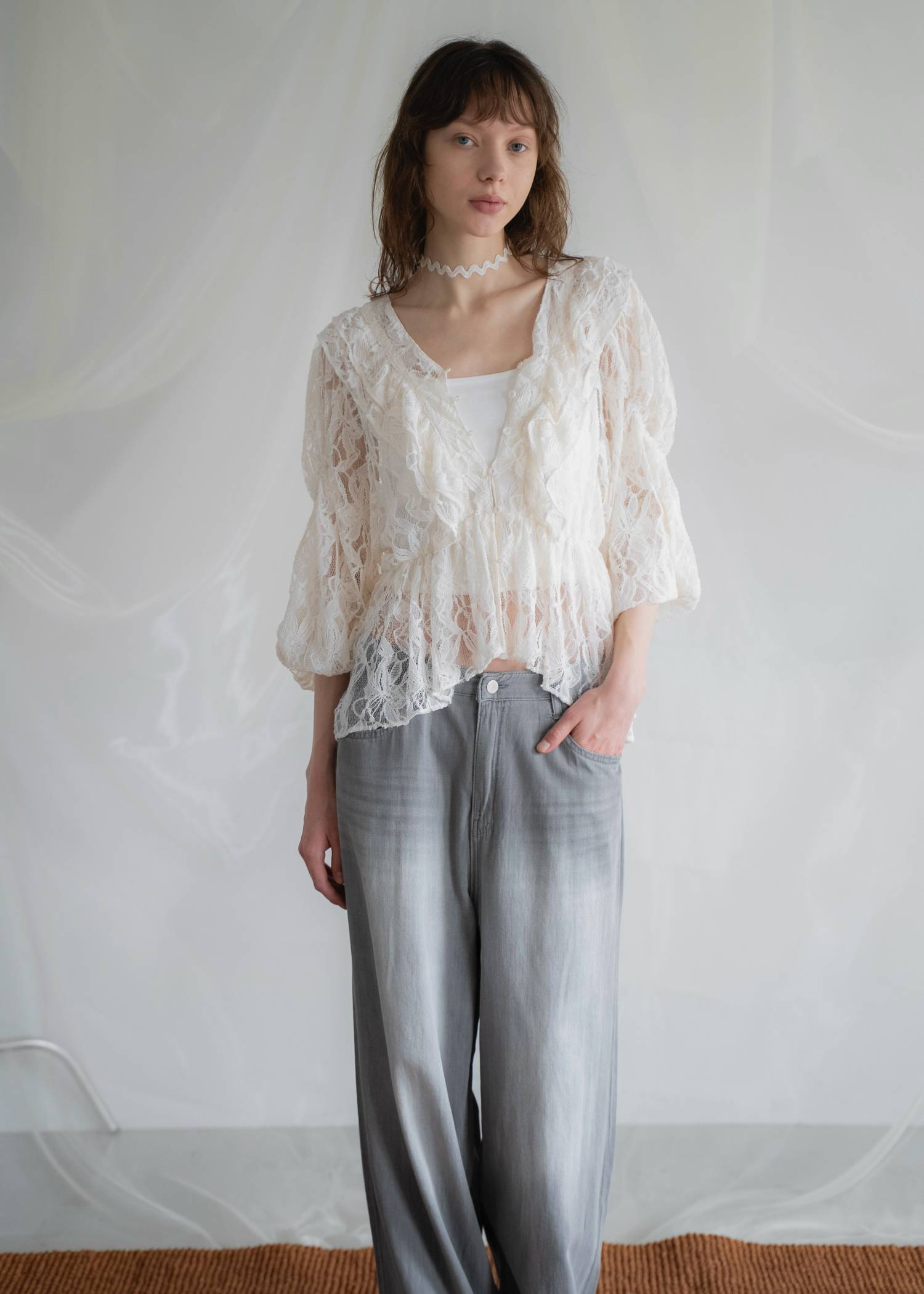 wave cord adjustable choker necklace