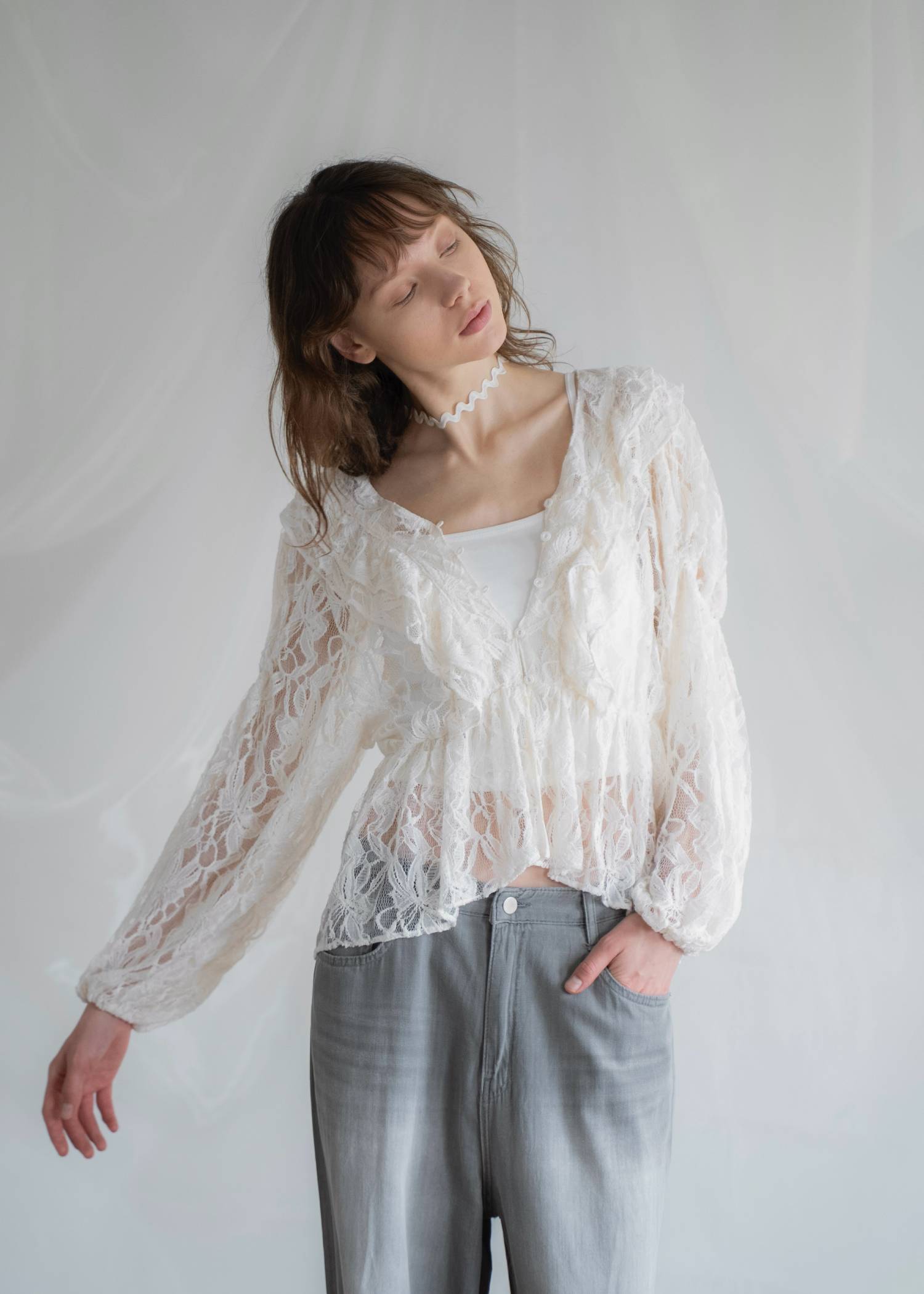 wave cord adjustable choker necklace