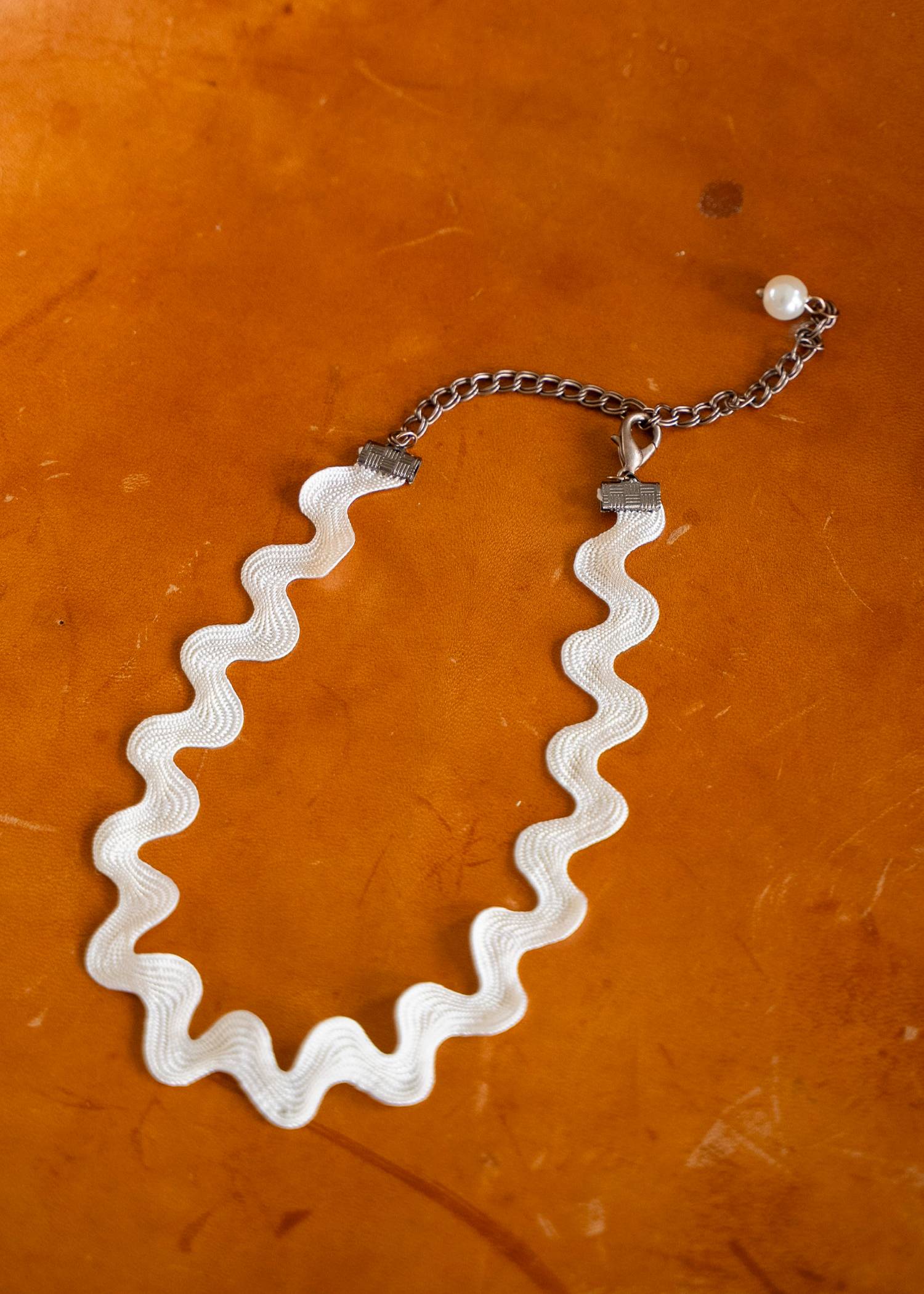 wave cord adjustable choker necklace