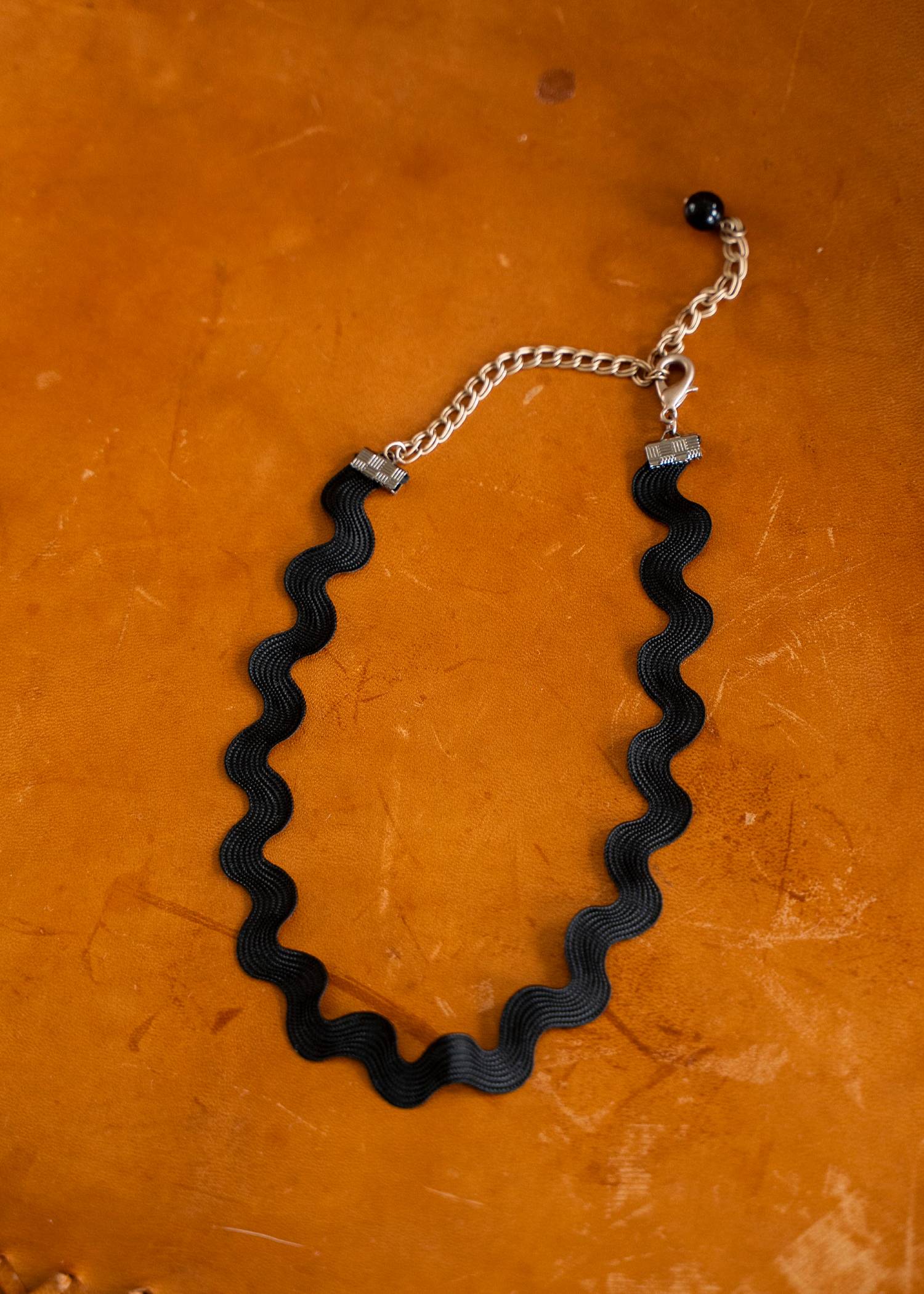wave cord adjustable choker necklace