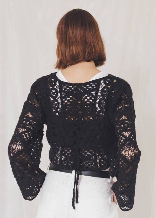 multi panel crochet knit