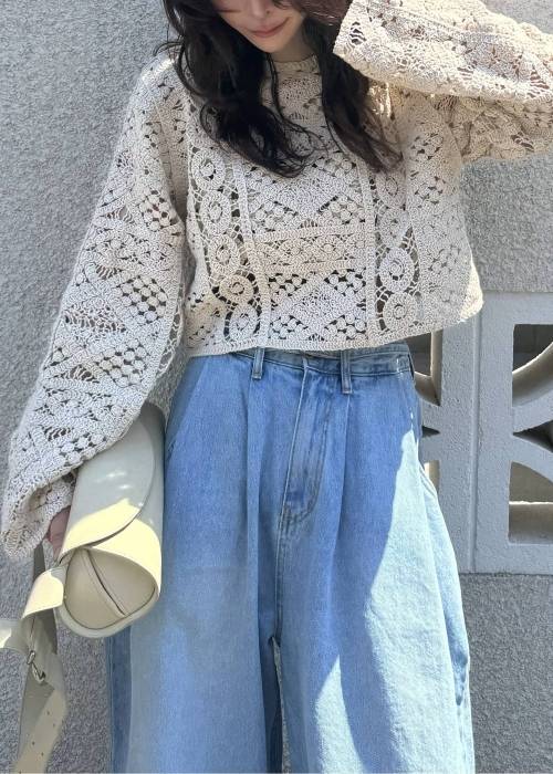 multi panel crochet knit