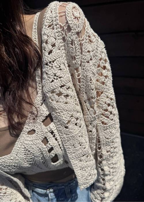 multi panel crochet knit