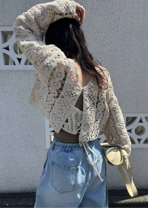 multi panel crochet knit