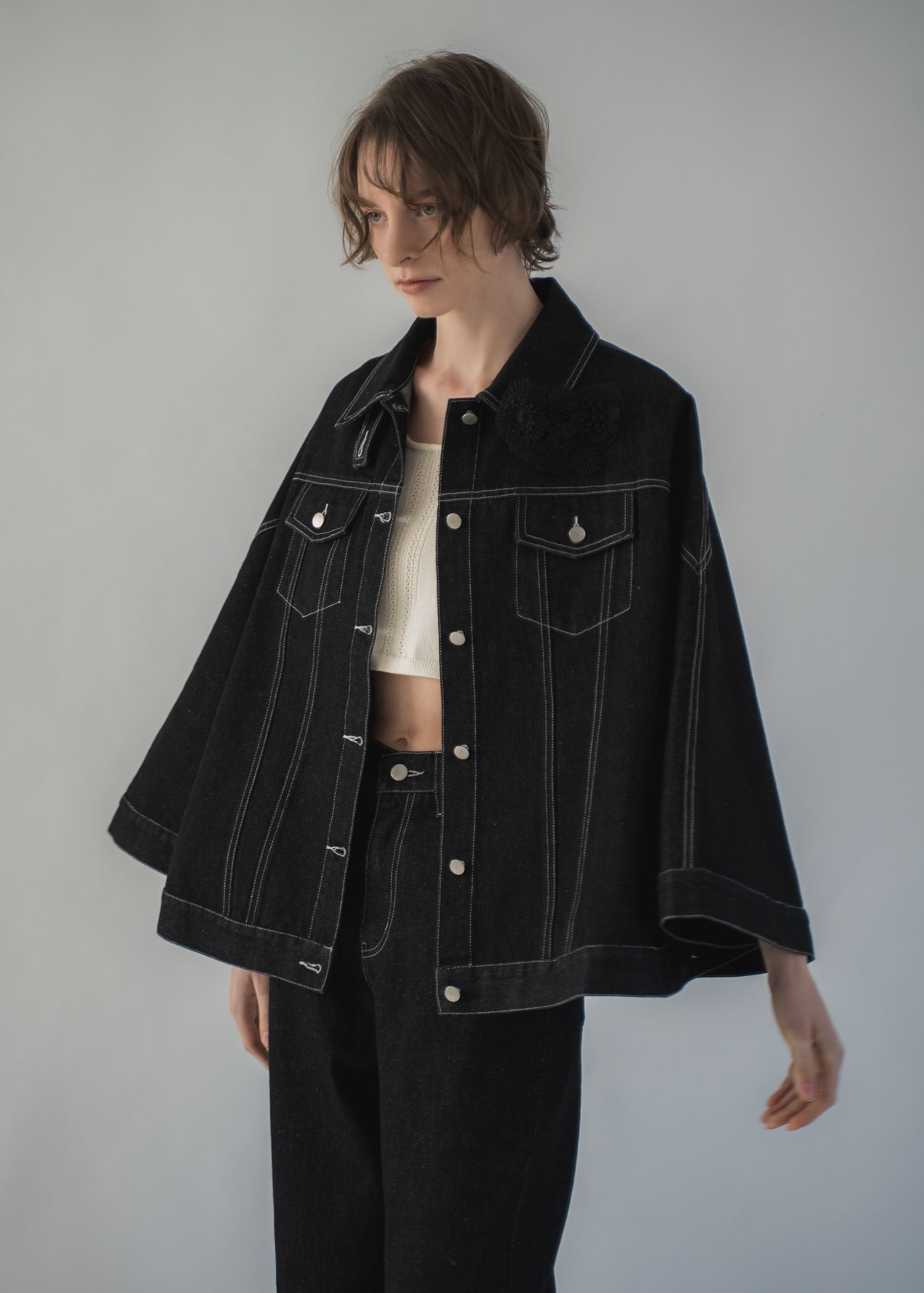 cropped 2way gentle knit tank