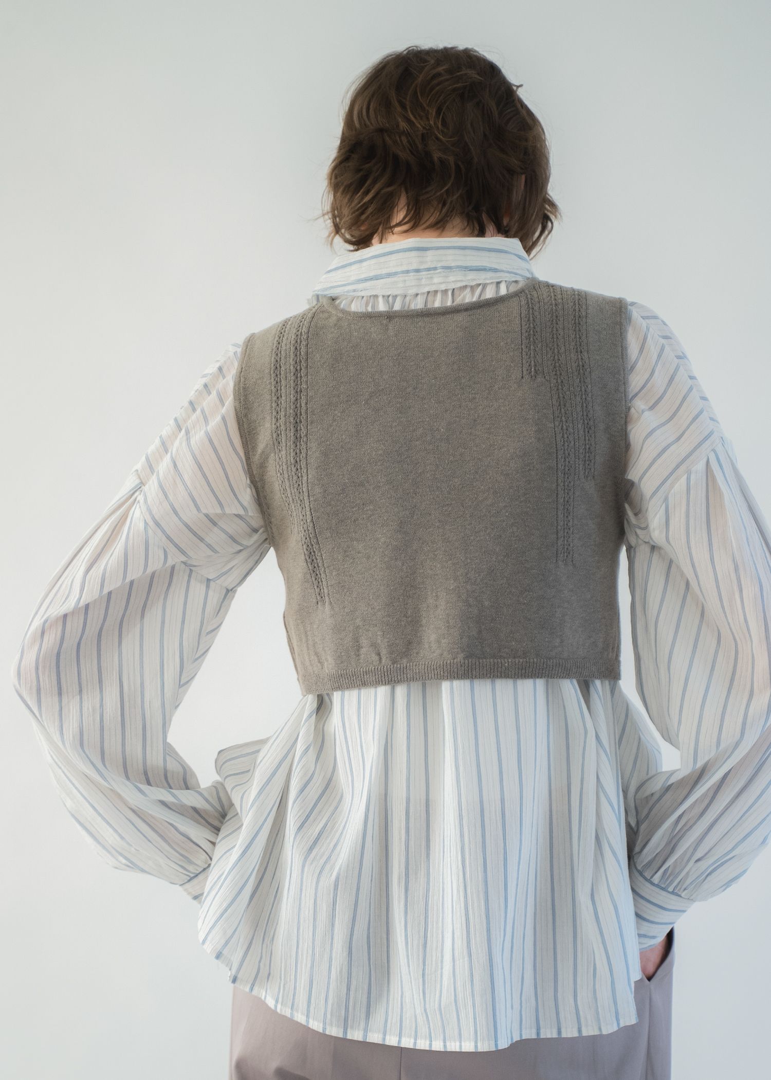 cropped 2way gentle knit tank