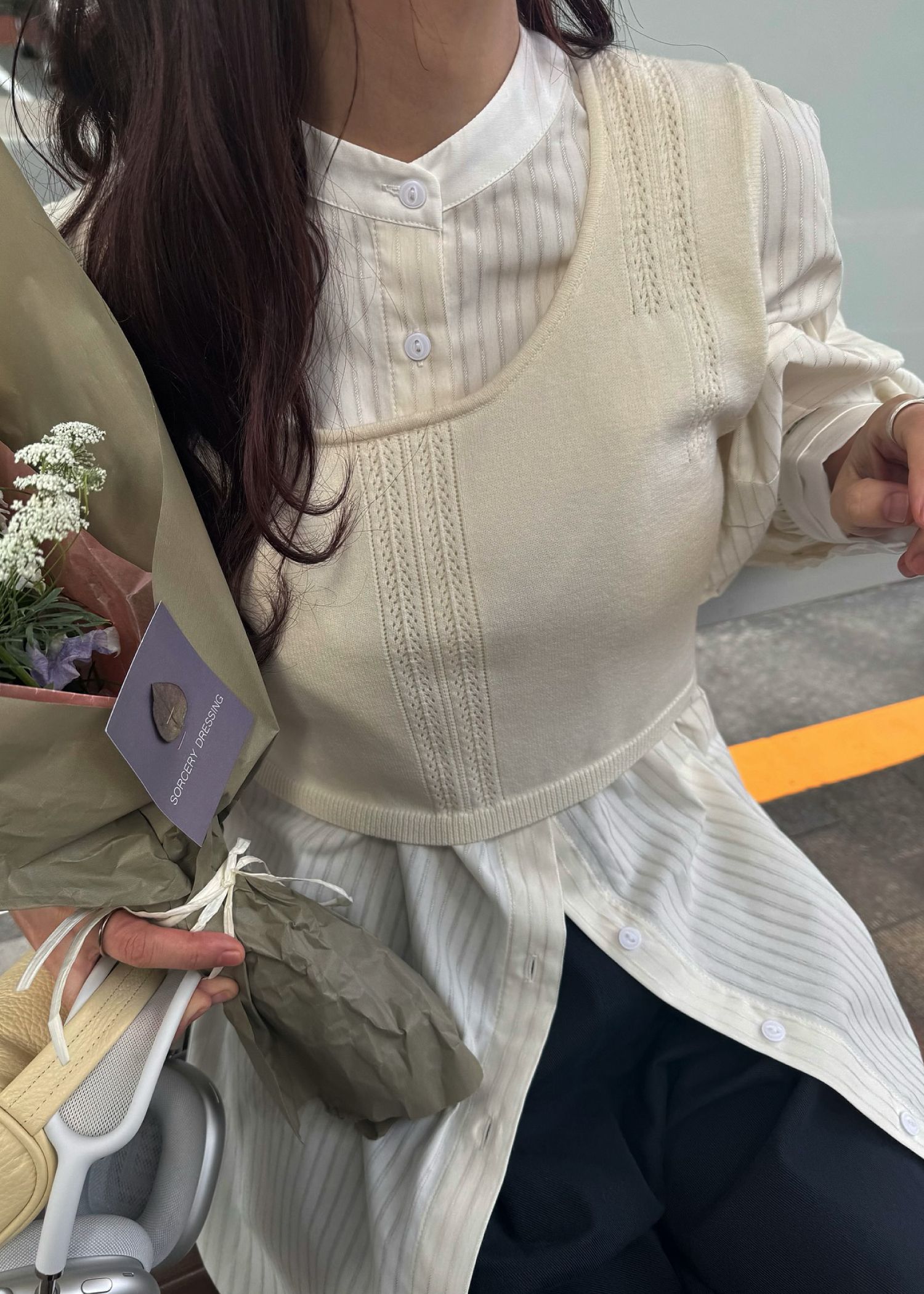 cropped 2way gentle knit tank