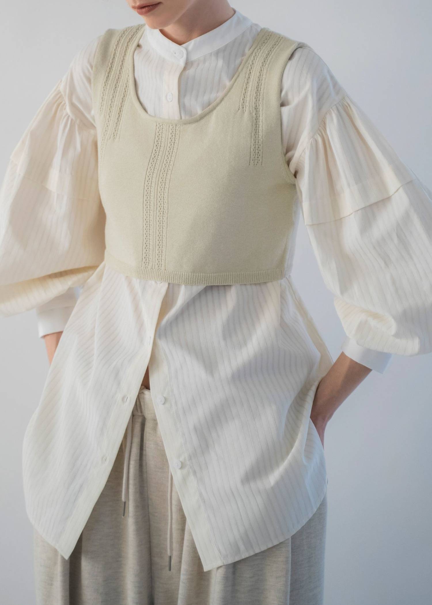 cropped 2way gentle knit tank