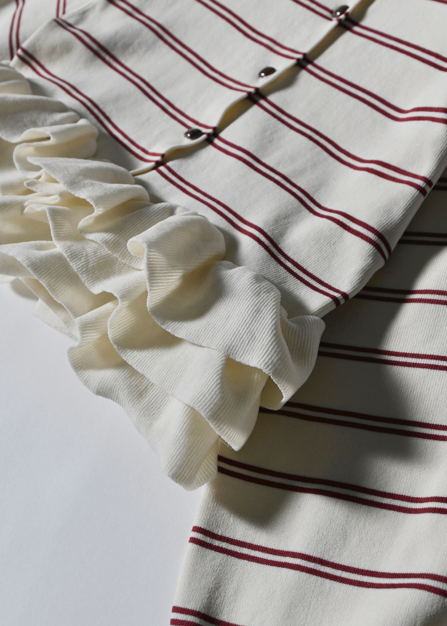 hem ruffle frill knit cardigan