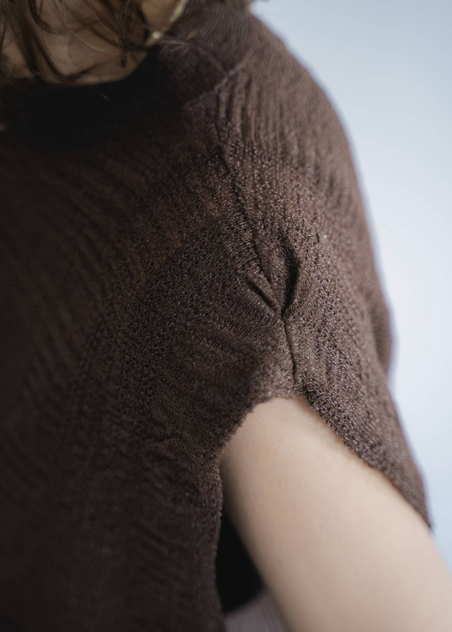 sheer check pattern knit tank