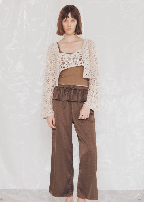 crochet multi panel knit camisole