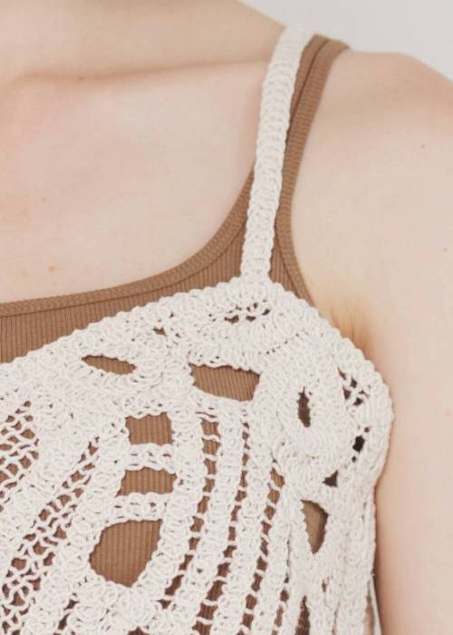 crochet multi panel knit camisole