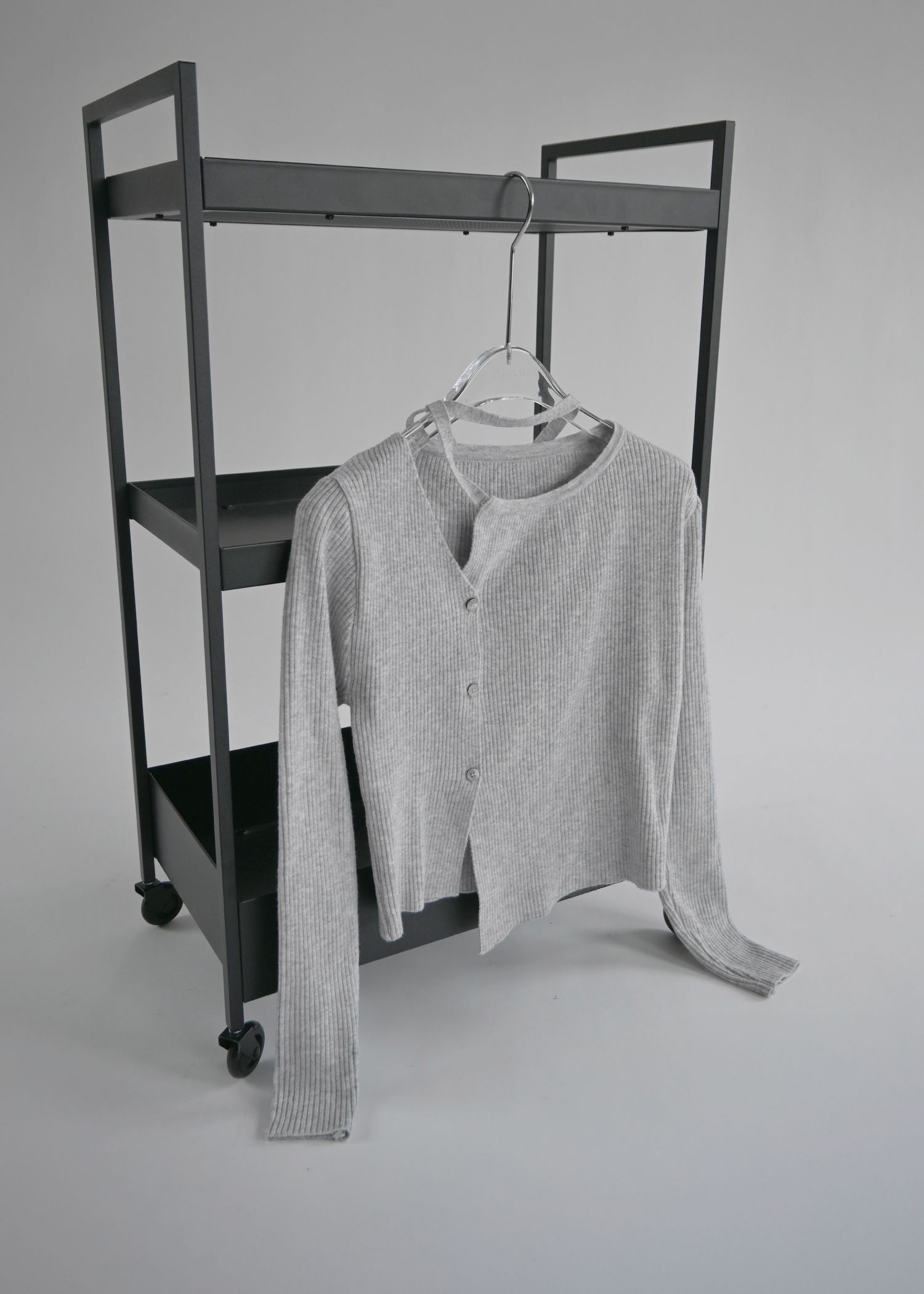 asymmetry decollete knit cardigan