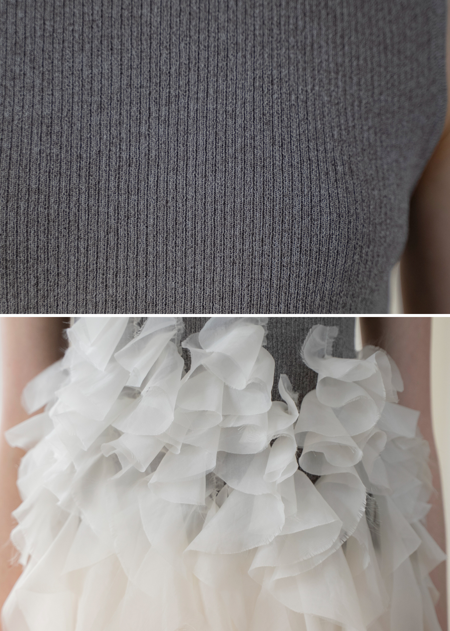 gradation frill no sleeve knit