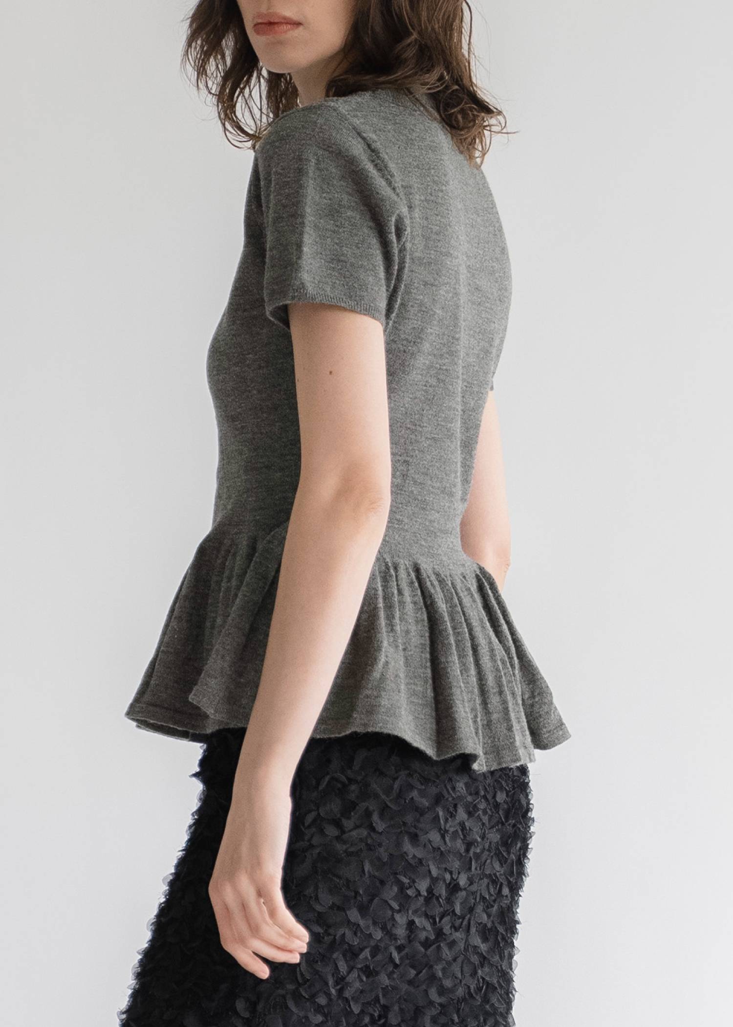 peplum short sleeve knit