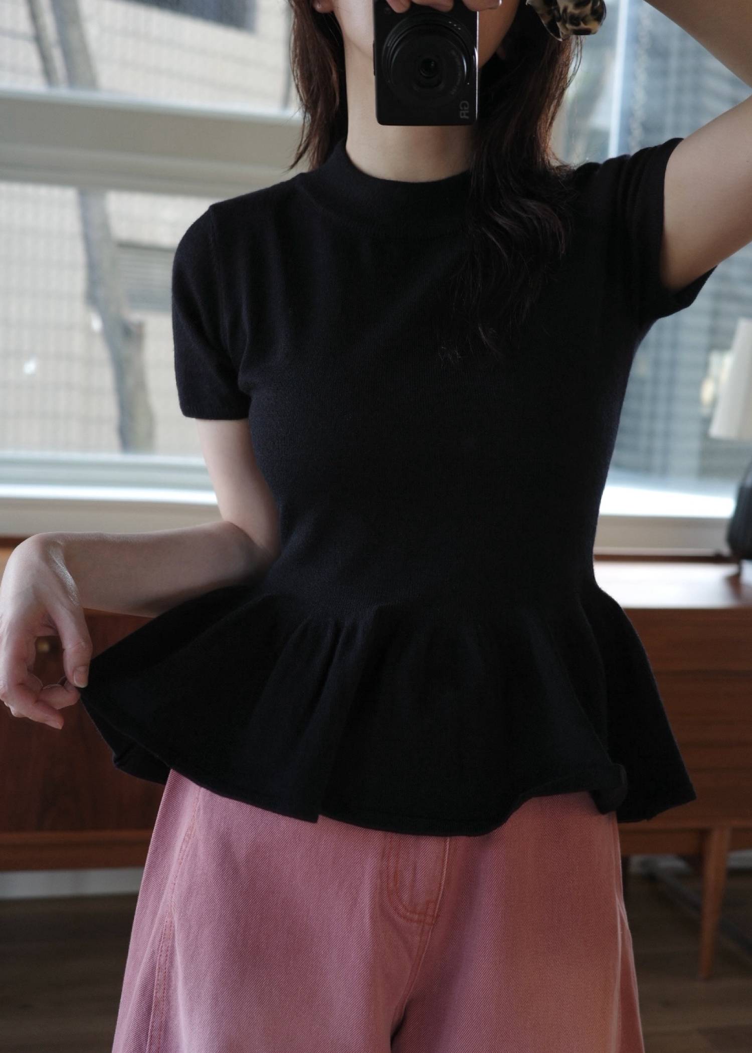 peplum short sleeve knit