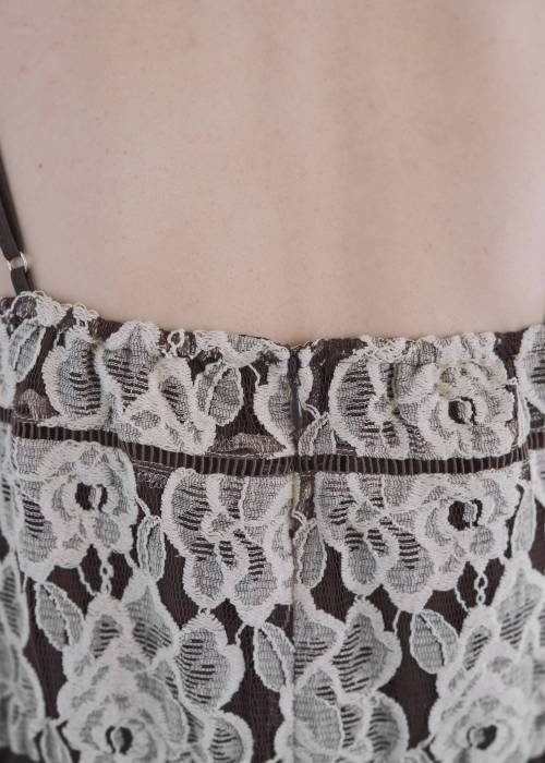 patchwork lace curve silhouette all-in-one