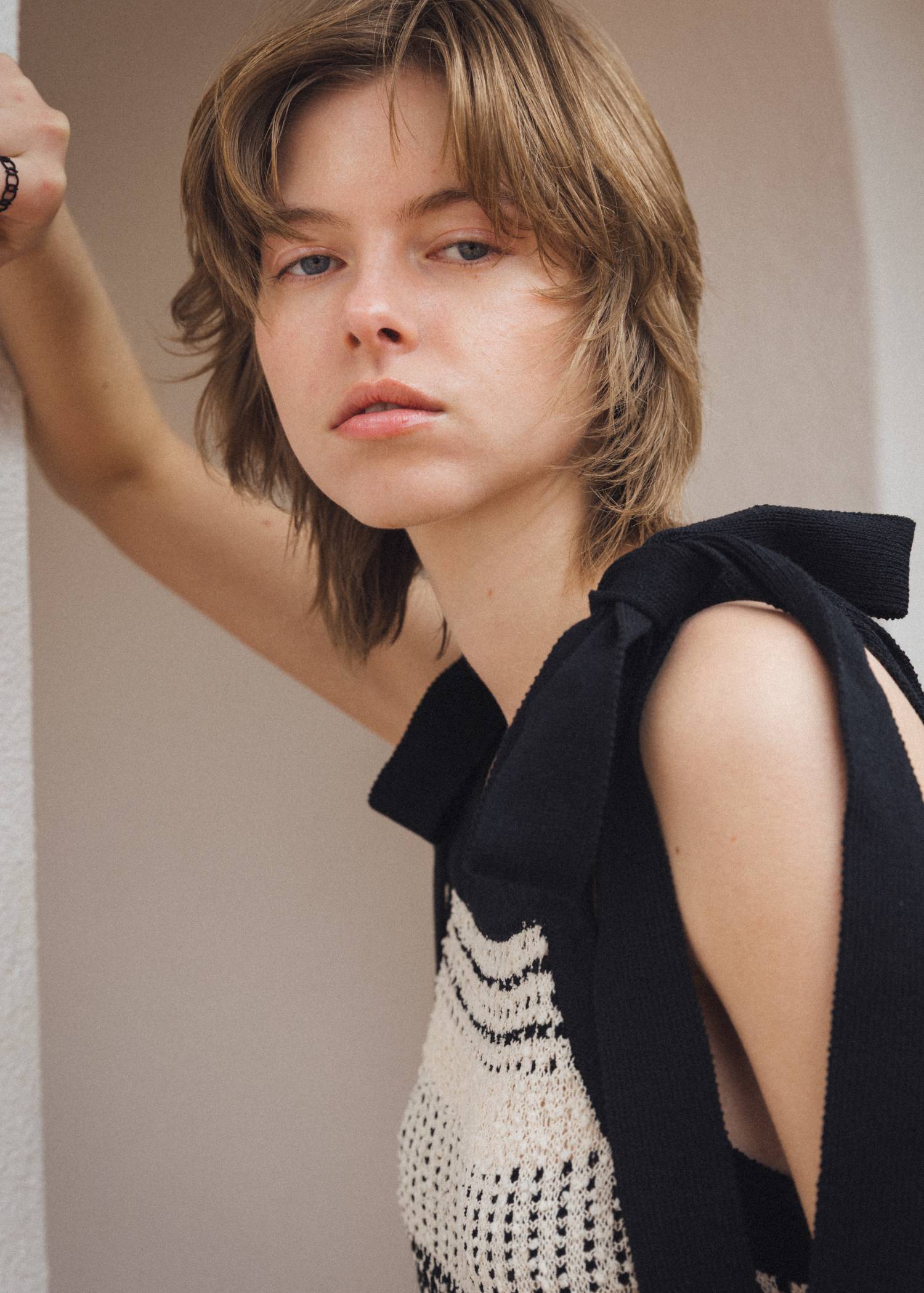 at random geometric pattern knit all-in-one