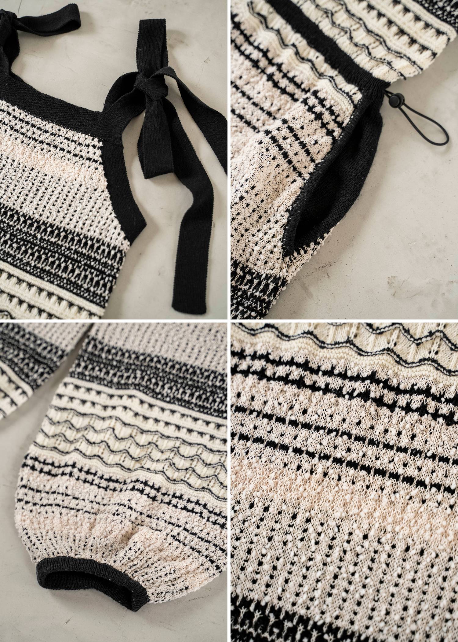 at random geometric pattern knit all-in-one