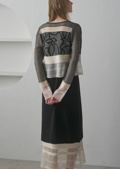 hem sheer jacquard knit cami OP